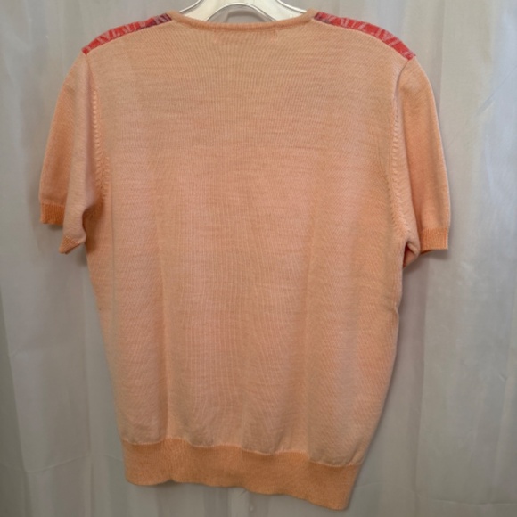 Camela Wool Blend Raised Geometric Knit Top Size 40 (M) – Pink, Peach & Burgundy - Picture 4 of 11